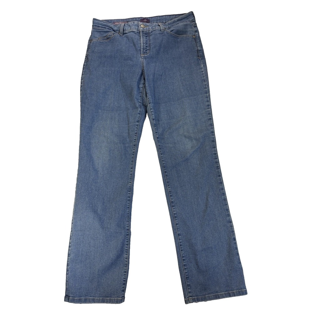 NYDJ Women's 12 Marilyn Straight Blue Jeans Essential Everyday Classic Staple